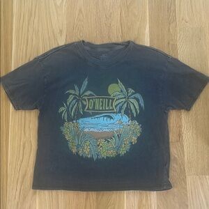O'Neill Vintage Black Tee with Tropical Print